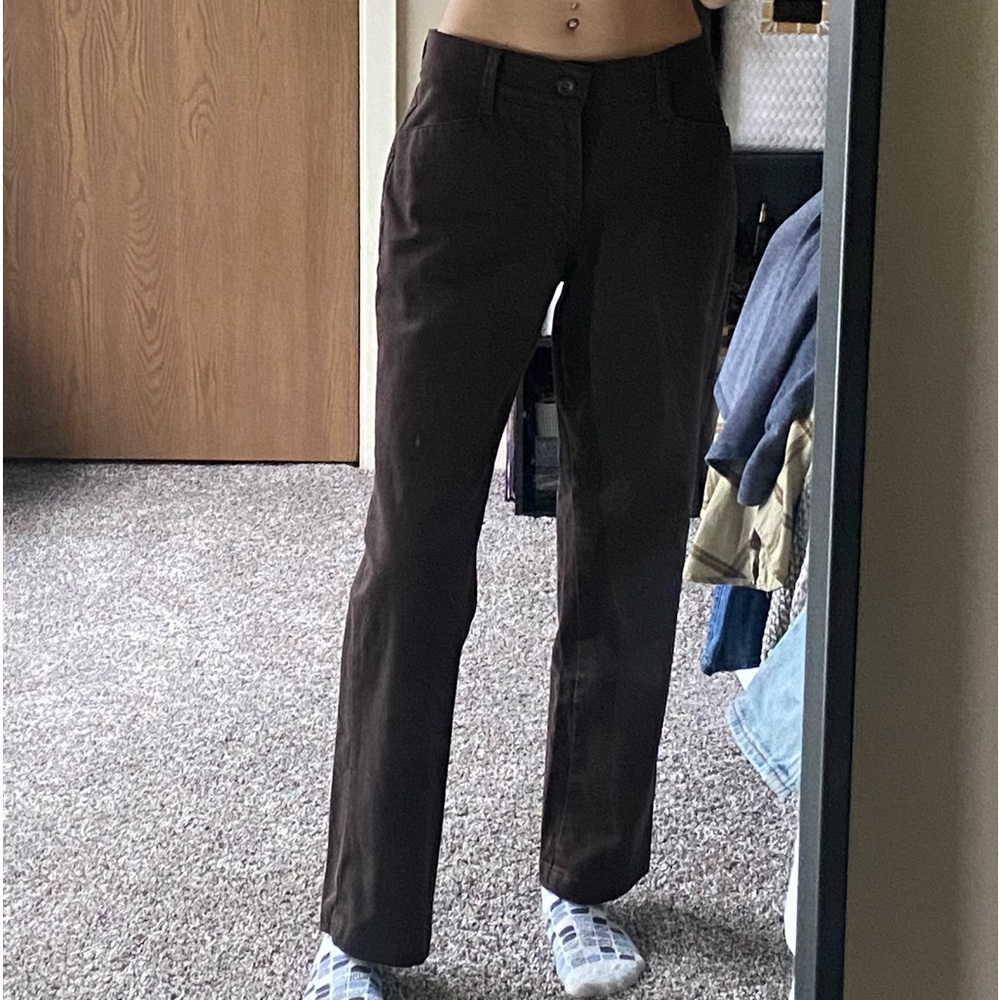 vintage lee mid/low rise straight leg brown trouser pants